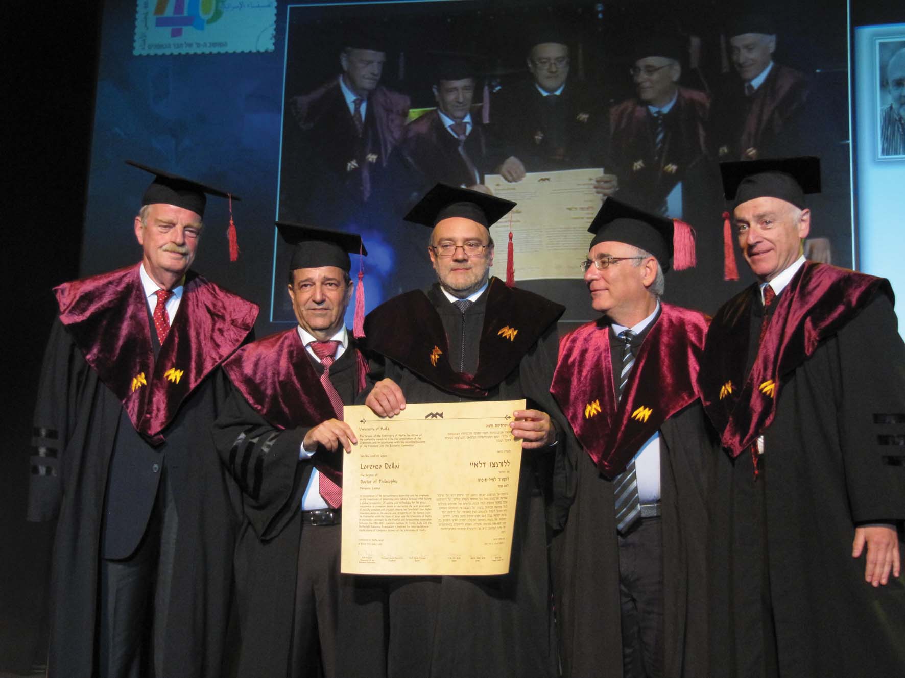 Università haifa laurea honoris causa Dellai in filosofia