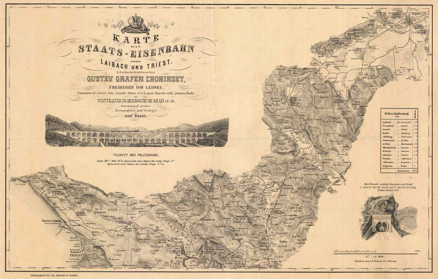 trieste mostra 150 anni ferrovia meridionale trieste vienna mappa trieste lubiana