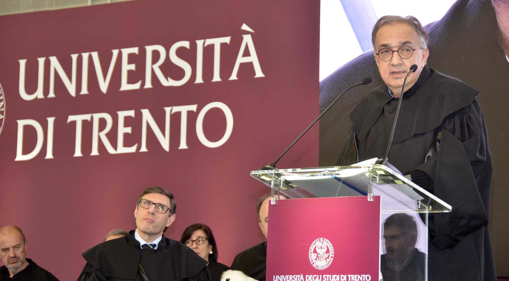 UniTN laura honoris causa Ingegneria industirale sergio marchionne llectio maistralis 2